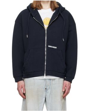 DSquared² Logo Zip-Up Hoodie - Blue