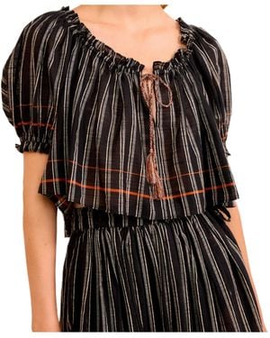 Ulla Johnson Paros Striped Top Coverup - Black