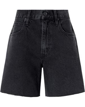 SLVRLAKE Denim Sienna Frayed Denim Shorts - Blue