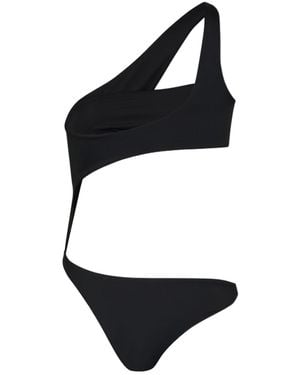 Versace Cutout Plunge Swimsuit - Black
