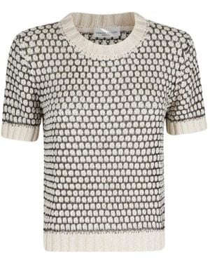Roberto Collina Short-Sleeve Patterned Top - White