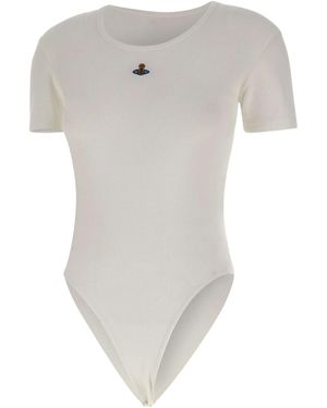 Vivienne Westwood Orb-Embellished Ribbed Bodysuit - Gray
