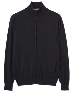 Loro Piana Long-Sleeved Zipper Wool Casual Jacket - Blue