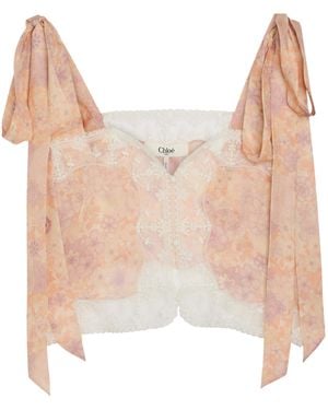 Chloé Lightweight Cropped Top - Pink