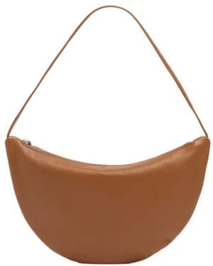 The Row Small Izzy Light Leather Shoulder Bag - White