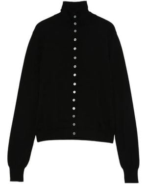 Moschino Buttoned Turtleneck Cardigan - Black