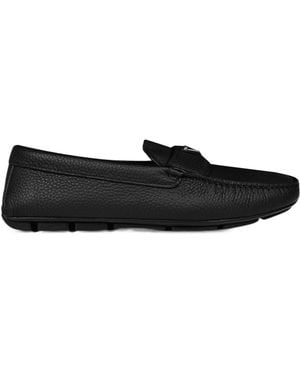 Prada Leather Drive Loafers - Black