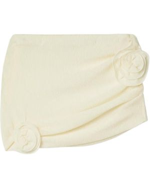 Magda Butrym Floral Detailed Crepe Mini Skirt - Natural