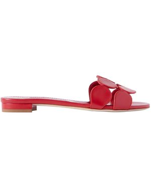 Manolo Blahnik Round Toe Slippers - Red