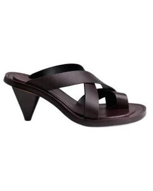 Phoebe Philo Round-Toe High-Heeled Sandals - Black