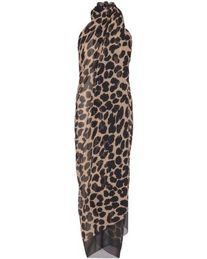 Balmain Leopard Print Beach Wrap - White