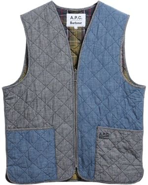 Barbour Diamond-Patterned Crochet V-Neck Vest - Blue