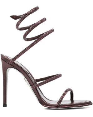 Rene Caovilla Round-Toe High-Heeled Sandals - Metallic