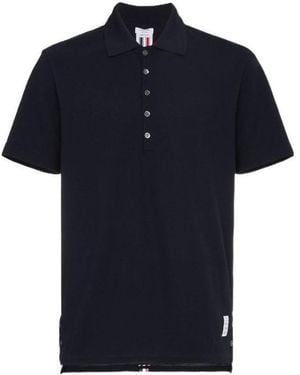 Thom Browne Classic Pique Stripe Relaxed Polo Shirt - Blue
