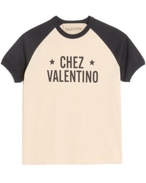 Valentino Logo Printed Crewneck T-Shirt - Multicolour