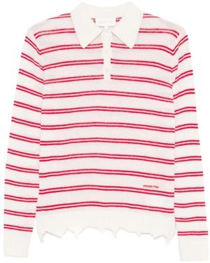 ShuShu/Tong Striped Polo Top - Red