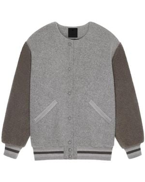 Givenchy Shearling-Sleeved Bomber Jacket - Grey
