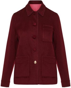 Gabriela Hearst Ulu Reversible Single-Breaste Jacket - Red
