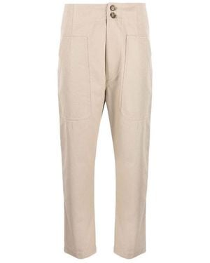 Isabel Marant High-Waisted Cropped Trousers - Natural