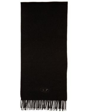 DIESEL S-Imon-D-Long Fringed Scarf - Black