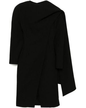 Mugler Scarf Wool Coat - Black