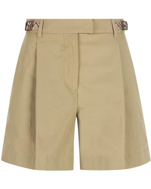 Burberry Check-Buckle Bermuda Shorts - Natural