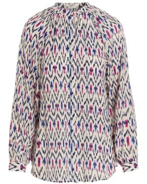 Isabel Marant Geometric Long-Sleeve Blouse - White
