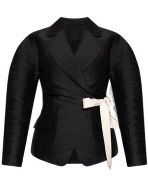 Lanvin Belted Jacquard Jacket - Black
