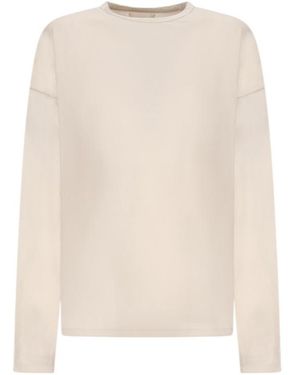 Haikure Round Neck Long Sleeve T-Shirt - Natural