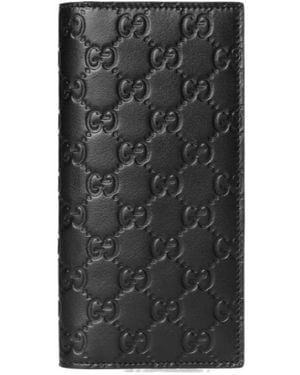 Gucci Gg Emblem Long Wallet - Black