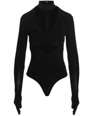 Ambush Heart Shaped Gloves Bodysuit - Black