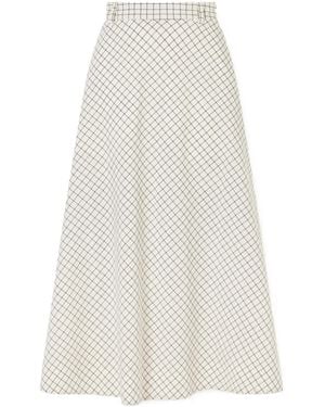 Rohe Checked Midi Skirt - White