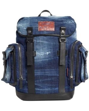 DSquared² Distressed Denim Backpack - Blue