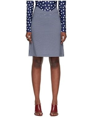 Jean Paul Gaultier Plaid Midi Skirt - Blue