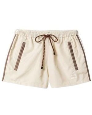 Miu Miu Technical Fabric Shorts - Natural