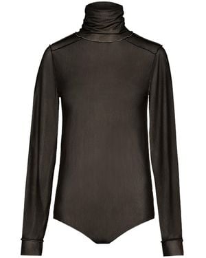 Maison Margiela Mockneck Sleeved Top - Black