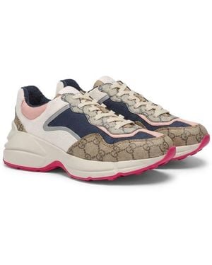 Gucci Rhyton Low-Top Trainers - Grey