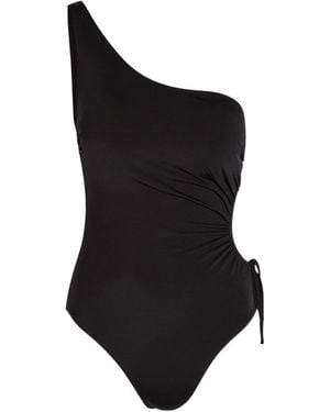Max Mara Canarie One Shoulder Stretch-Polyamide Swimsuit - Black