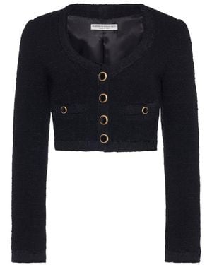 Alessandra Rich Long Sleeved Cropped Jacket - Black