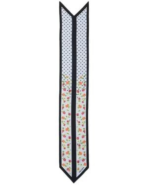 Prada Printed Silk Twill Ribbon - White