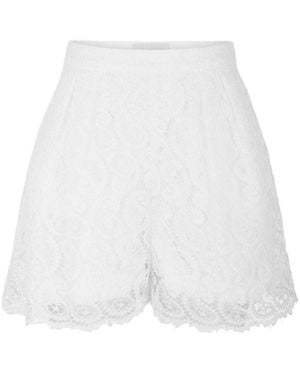 Giambattista Valli Paisley Macramé Shorts - White