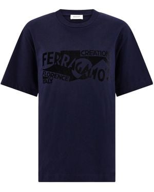 Ferragamo Venna Logo T-Shirt - Blue