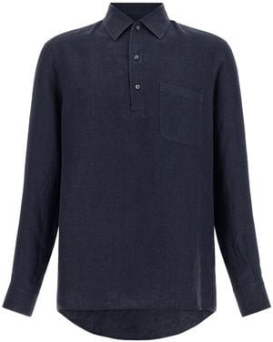 ZEGNA Oasi Long-Sleeve Polo Shirt - Blue