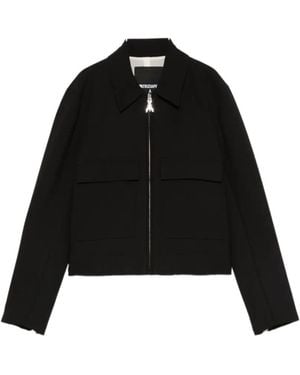 Patrizia Pepe Zip-Up Twill Sporty Jacket - Black