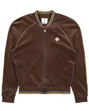 CASABLANCA Velour Logo-Patch Velour Jacket - Brown