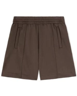 Palm Angels Curved Logo Track Shorts - Brown