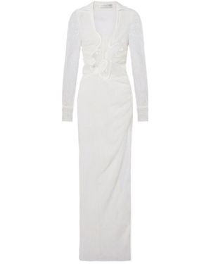 Christopher Esber Venus Sheer Lace Gown - White
