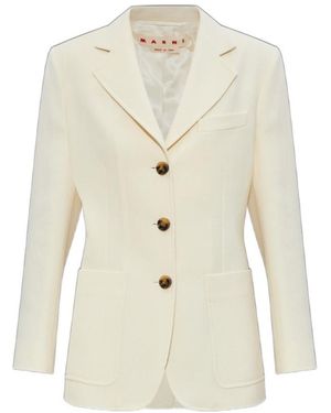 Marni Collared Button-Up Blazer - White