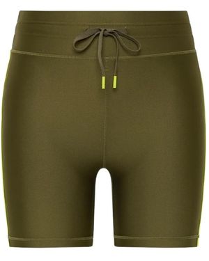 The Upside Drawstring Stripe-Detail Shorts - Green