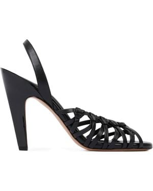 Chloé Chloé Estra Woven Heeled Sandals - Metallic